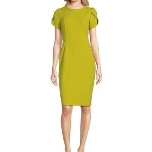 Calvin Klein Sheath Dress Tulip Sleeve Midi Dress NWT
